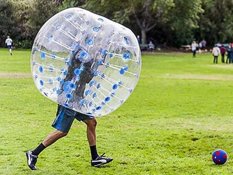 Inflatable bubble soccer ball for fun outdoor activities and games. Durable and great for parties or events. Buy online in Canada today!